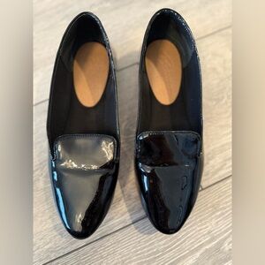 Bettye Muller Shiny Black Patent Loafers